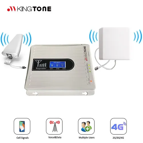 Repetidor de sinal telemóvel GSM 2G 3G 4G Triband 900 1800 2100mhz LTE